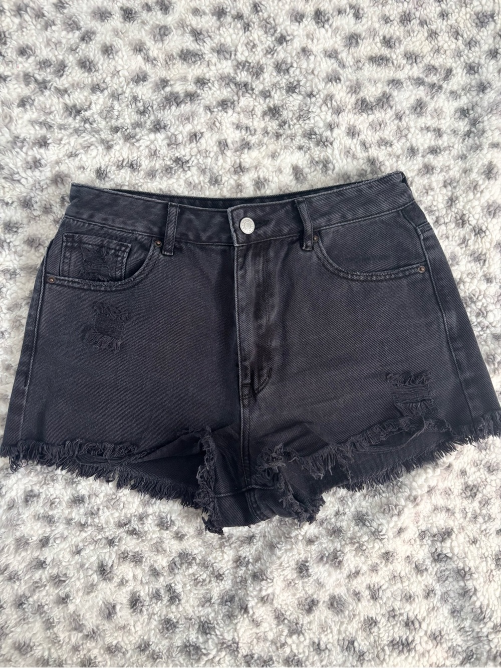 PacSun Black Distressed Denim Cutoff Shorts